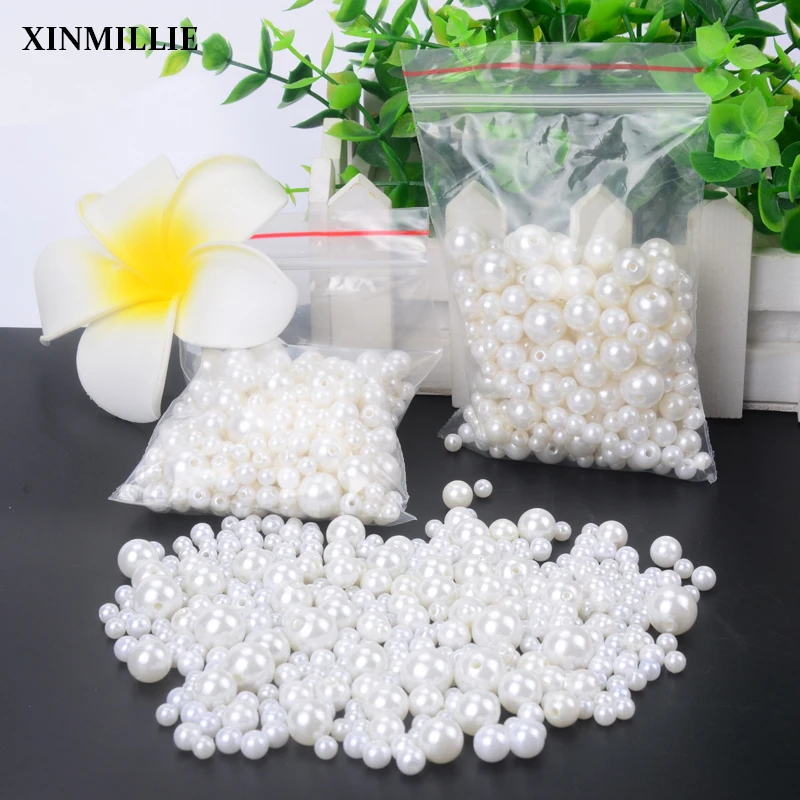 

Free shippment!50g/bag high quality mixed sizes one hole round pearls imitation pearls craft art diy jewelry finding sewing bead