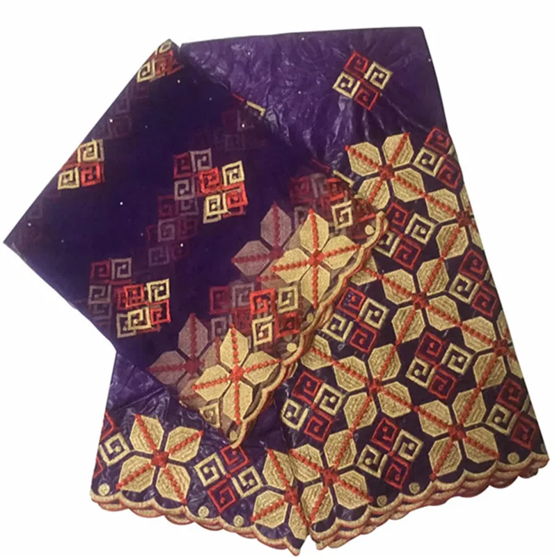 5 ярдов+ 2 ярдов индийский Базен Riche кружевная ткань с блузкой вышитая бисером золотая линия кружевная ткань для бассейна KY060709