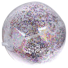 Round Beach Ball Inflatable Sequins Inside Children Bling Transparent Swimming Ball Toys Swimming Pool Floating Toy