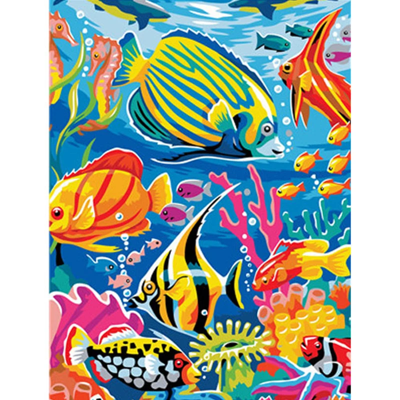 

Paint By Number Canvas Painting Kits Art Paint With Number Paintings Drawing Fish Coloring Numbering On The Canvas