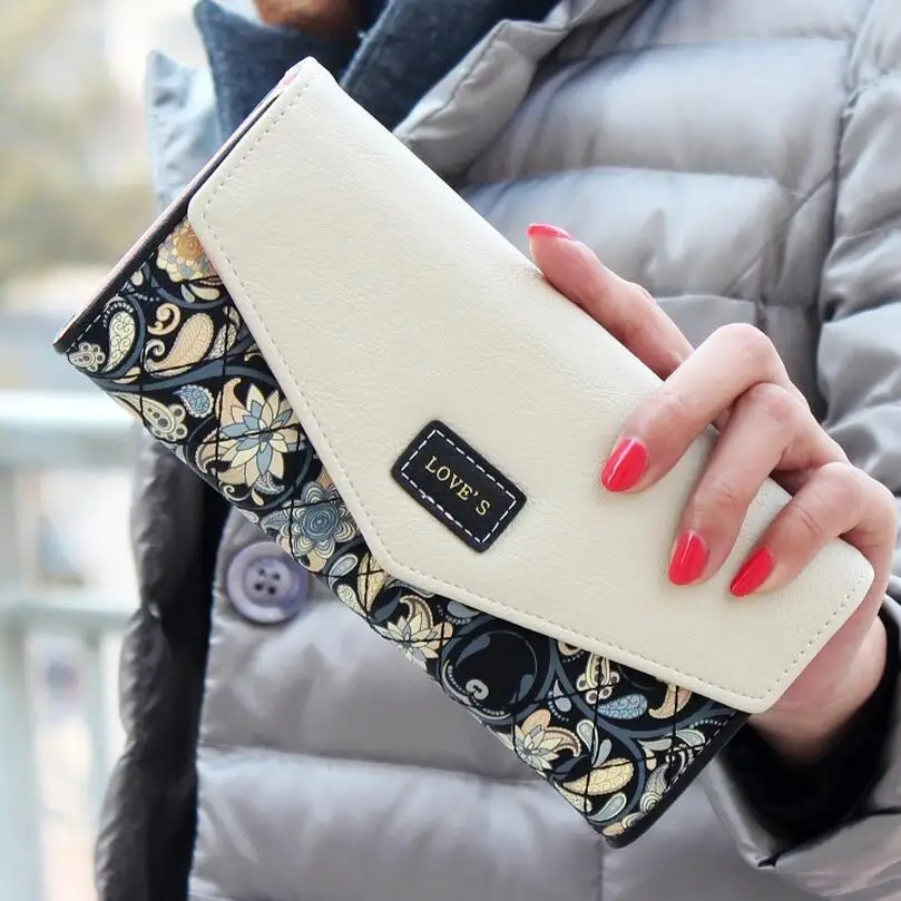 

Women Coin Purses 2017 Korean Style Small Floral Design Long Wallet Female Change Purse Ladies Casual Clutch Bag Monederos Mujer