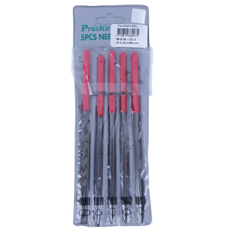 Pro'skit 8PK-605A 8PK-605L 5 шт. набор надфилей Precision скрежет группа высококлассных металлических Стекло камень ювелирные изделия резьба по дереву Craft