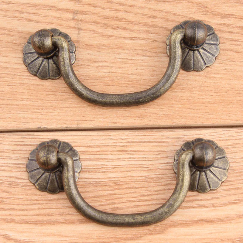 64mm Rustico vintage drop rings drawer pulls knobs antique