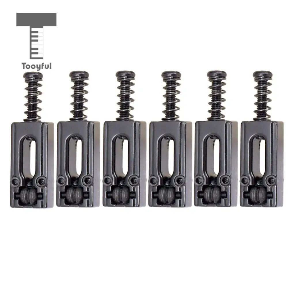 Tooyful 6Pcs Vintage Roller Saddle Guitar Bridge String Saddles for Electric Guitar Bridge Parts