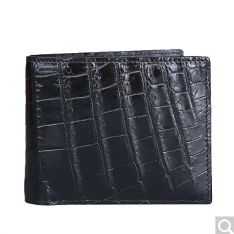 

Pulafu Alligator men wallet crocodile belly leather purse men wallet men's Purse wallet black