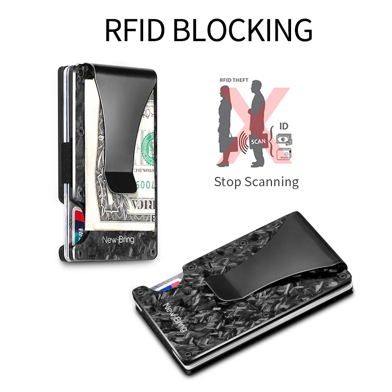 NewBring тонкий абстрактный держатель для карт из углеродного волокна ID rfid