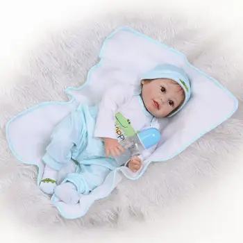 

Nicery 22inch 55cm Bebe Reborn Doll Soft Silicone Boy Girl Toy Reborn Baby Doll Gift for Children Green crocodile Lifelike Vivid