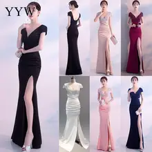 Robe De Soiree сексуальное платье с глубоким v-образным вырезом, расшитое блестками, женское элегантное вечернее платье с открытой спиной, вечерние платья с разрезом сбоку, Длинные вечерние платья знаменитостей