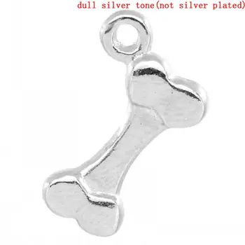 

DoreenBeads Retail Charm Pendants Dog Bone Silver Color 17x11mm,50PCs