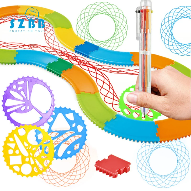 

SZ STEAM 31-35pcs Spirograph Drawing Toys Set Interlocking Gear Wheels Drawing Accessories Creative Educational Toy for Children