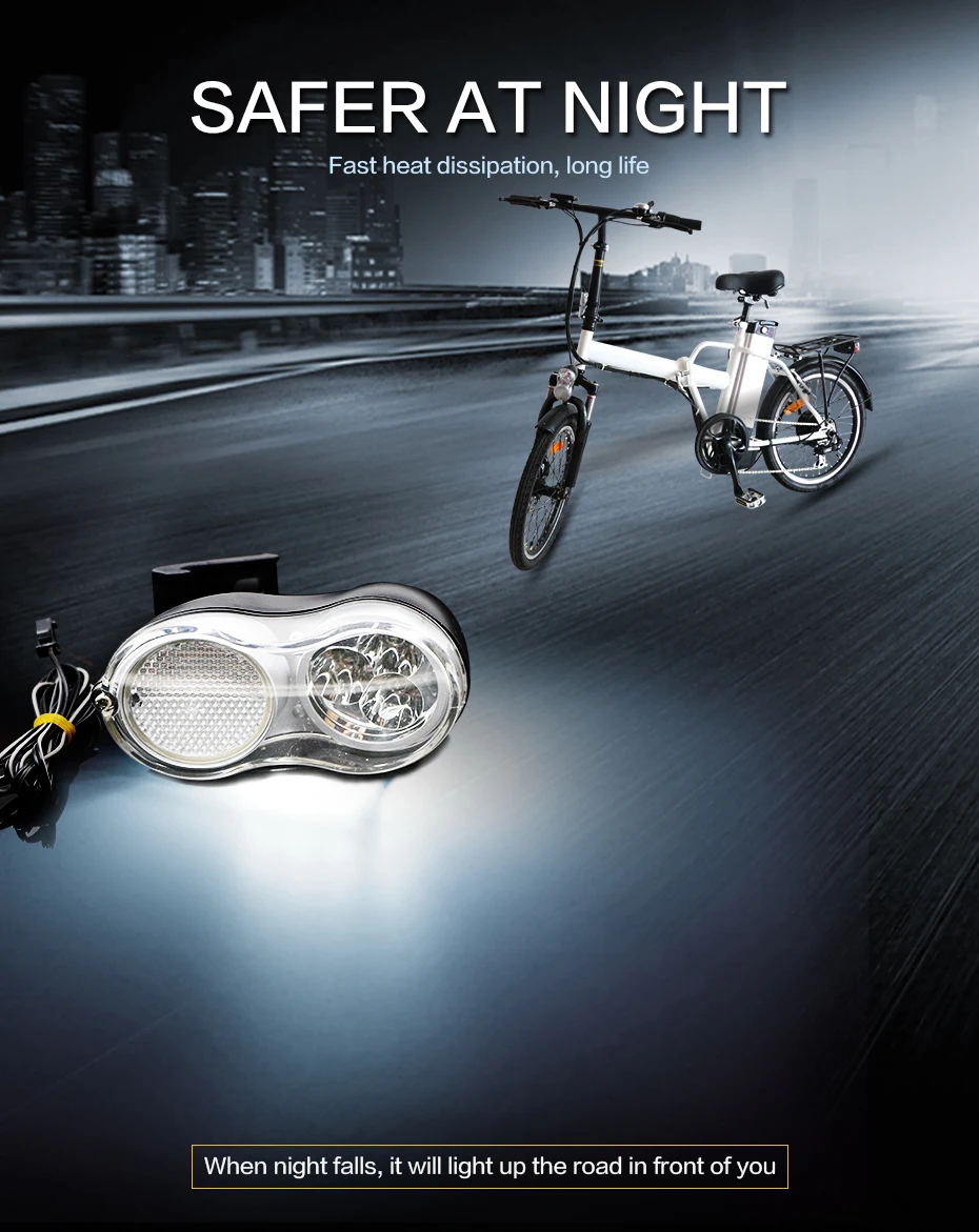 Clearance Bicycle Light 36V 48V LED Cycling Front Light Bike light Lamp Torch Waterproof Electric Bike Headlight for Motorcycle e Bike Kit 1