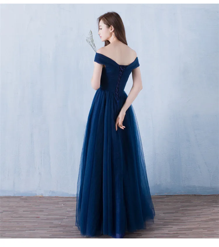 Elegant Backless Long Royal Blue Evening Dresses Lace Up Party Maxi Dress Formal Prom Party Dress image 3