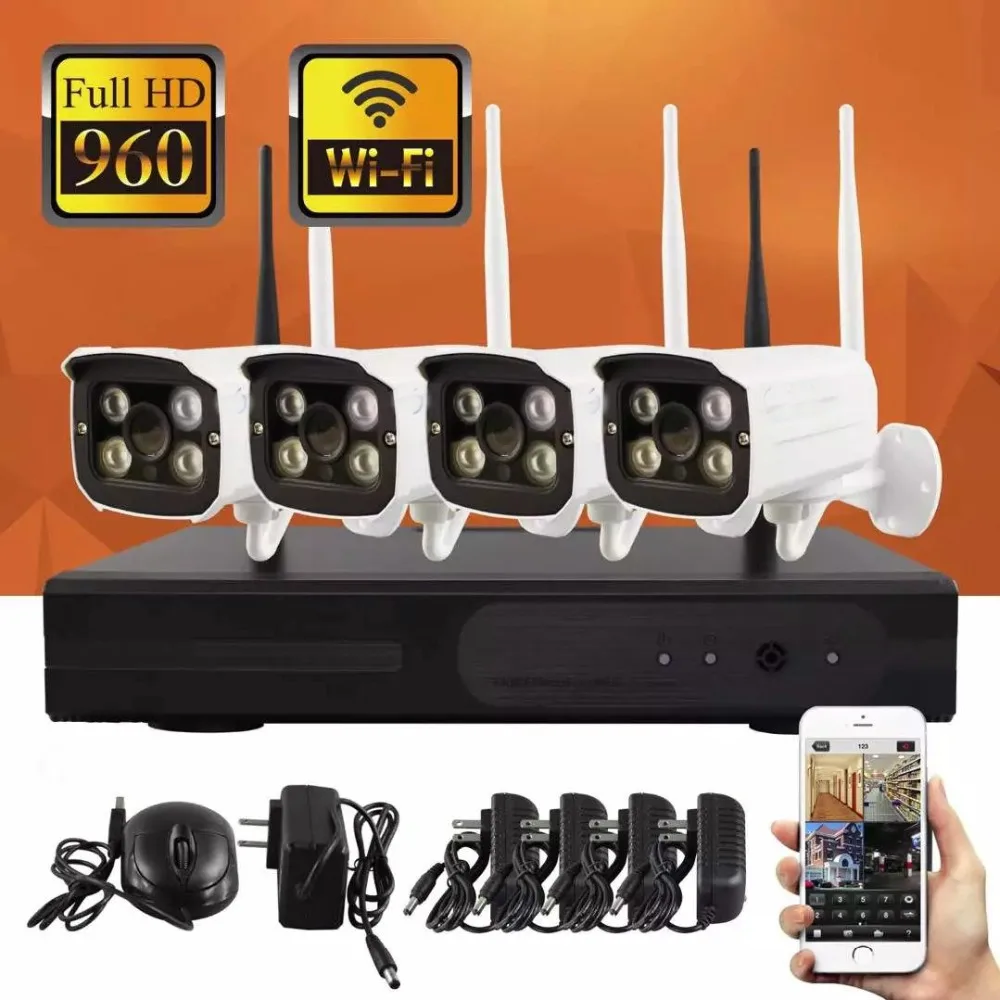 SmartYIBA 4CH WI FI NVR Kit Беспроводной CCTV Камера Системы 1 2 ТБ 960P HD наружного