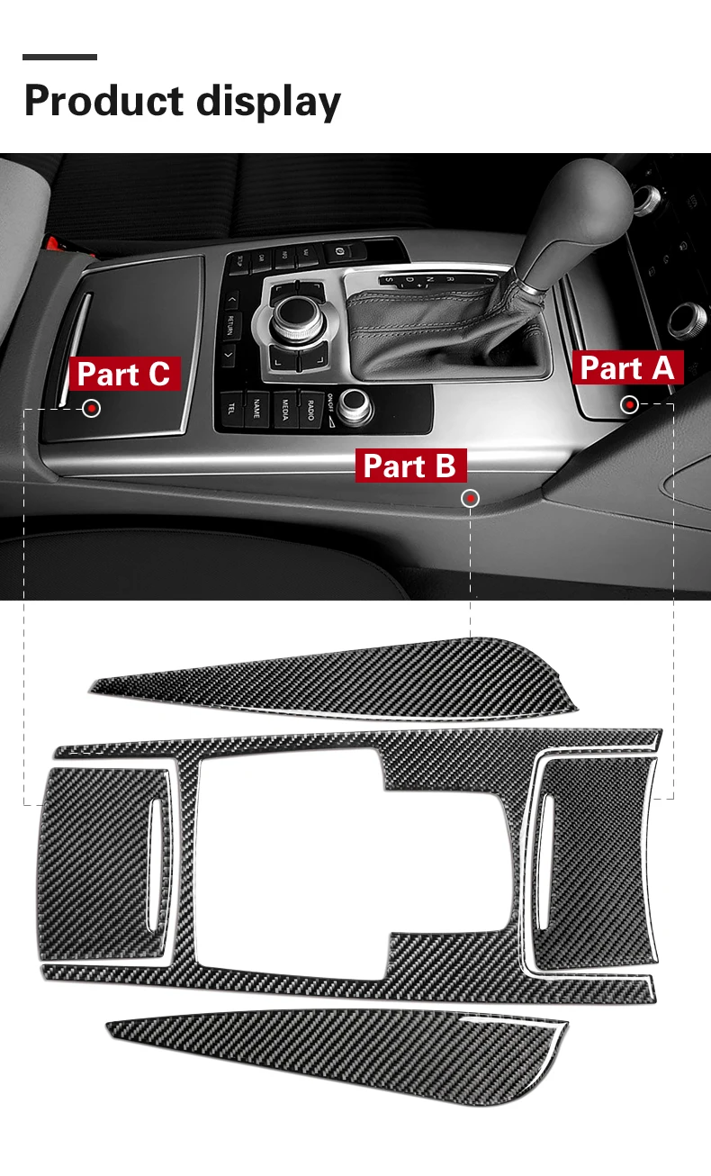 Аксессуары для салона автомобиля литье из углеродного волокна центральный Контроль Переключения передач Панель наклейки Наклейка для автомобиля для Audi A6 c5 c6