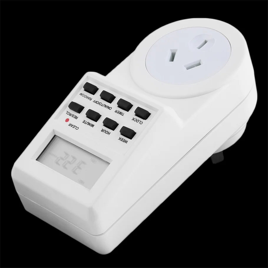 Новый 7 День Цифровой Электронный ЖК-Разъем-в 12/24 Час Таймер Переключения Розетка бесплатная доставка
