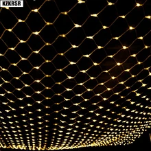 Kzkrsr штепсельная вилка американского стандарта AC110V 2 M x 1,5 м 120 светодиодный s светодиодный рыболовная сетка легкая сетка Фея Строка Освещение для рождественской вечеринки Свадебные украшения