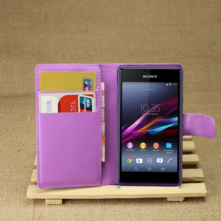 

Wallet Flip Leather Case For Sony Xperia E1 E1 Dual D2104 D2105 D2114 D2004 Leather back Cover case with Stand Etui Coque funda>
