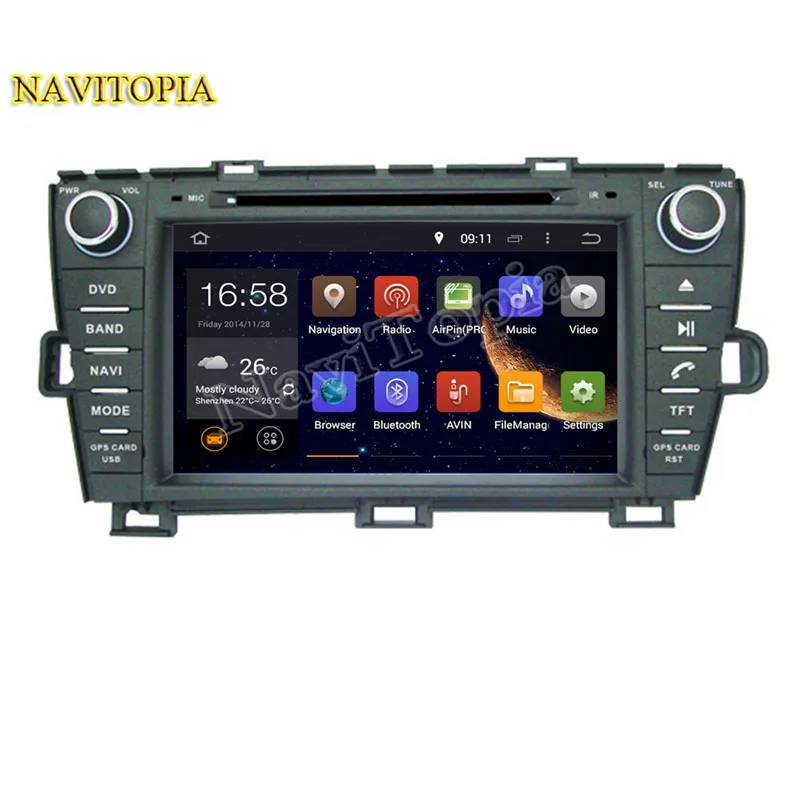 Clearance Ectwodvd Octa Core/Quad Core 4G/2G Android 9.0 Car Multimedia DVD Player for Toyota PRIUS right driving 2009- Radio+GPS 0