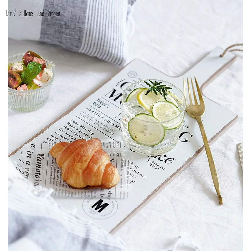 paddle black white double sides wood vintage bread cutting board (4)