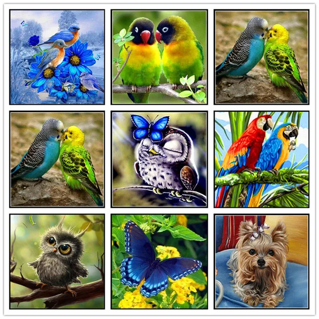 

Diamond Painting Cartoon Animal Parrot Owl Bird 5D DIY Embroidery Set Rhinestone Mosaic Cross Stitch Gift