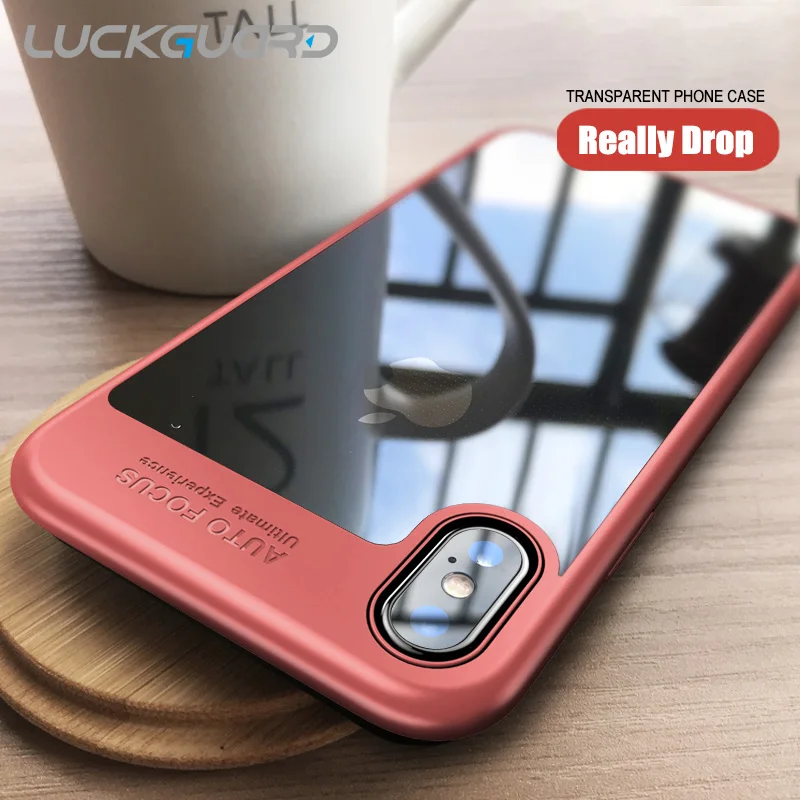 

LuckGuard Full Protective Slim TPU & Transparent Phone Case For iPhone X 7 8 6 6s Plus Hard Cover For iPhone 7 8 X Accessories