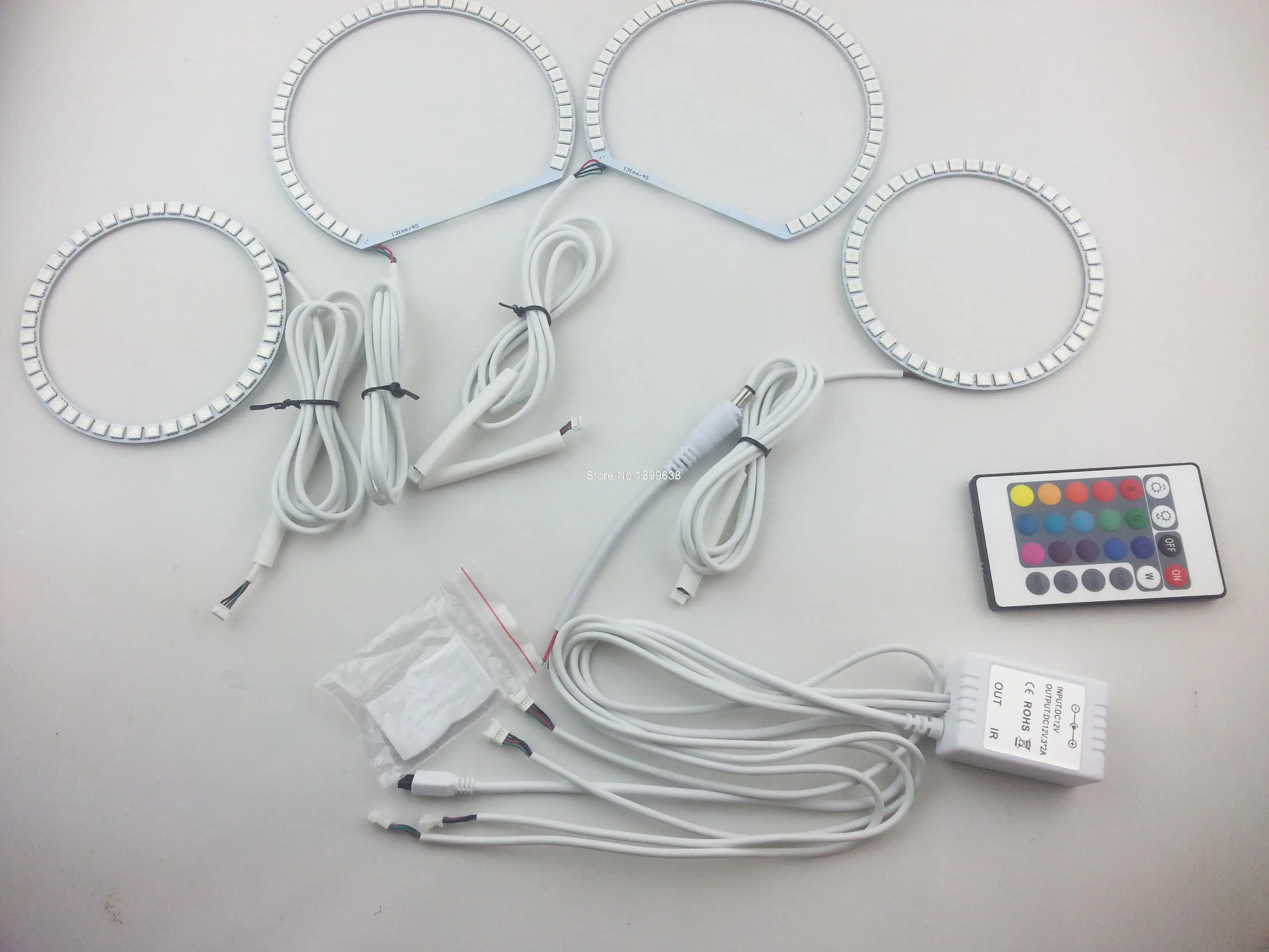  Super bright 7 color RGB LED Angel Eyes Kit with a remote control car styling For Mitsubishi Lancer - 32703637148