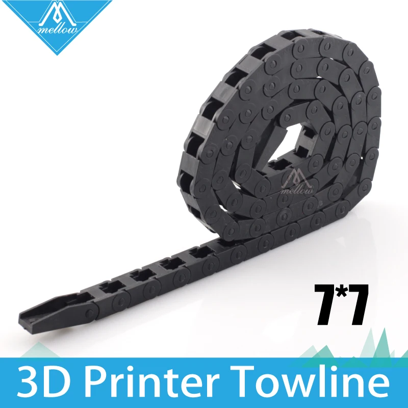 

HOT! Best !!! 7 x 7mm L1000mm Cable Drag Chain Wire Carrier with end connectors for 3D Printer Tools