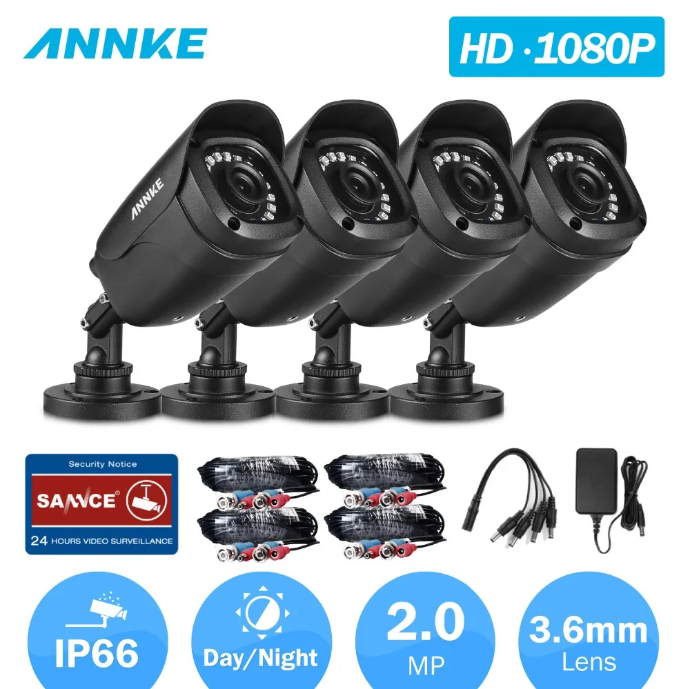

ANNKE HD 1080P 2MP TVI Wired CCTV Bullet Outdoor Weatherproof Surveillance Camera With Smart IR 66ft Night Vision Metal Housing