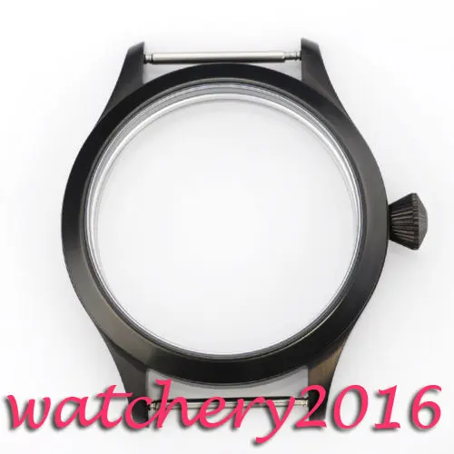 

44mm Corgeut stainless steel PVD case fit eta 6497 6498 movement watch case