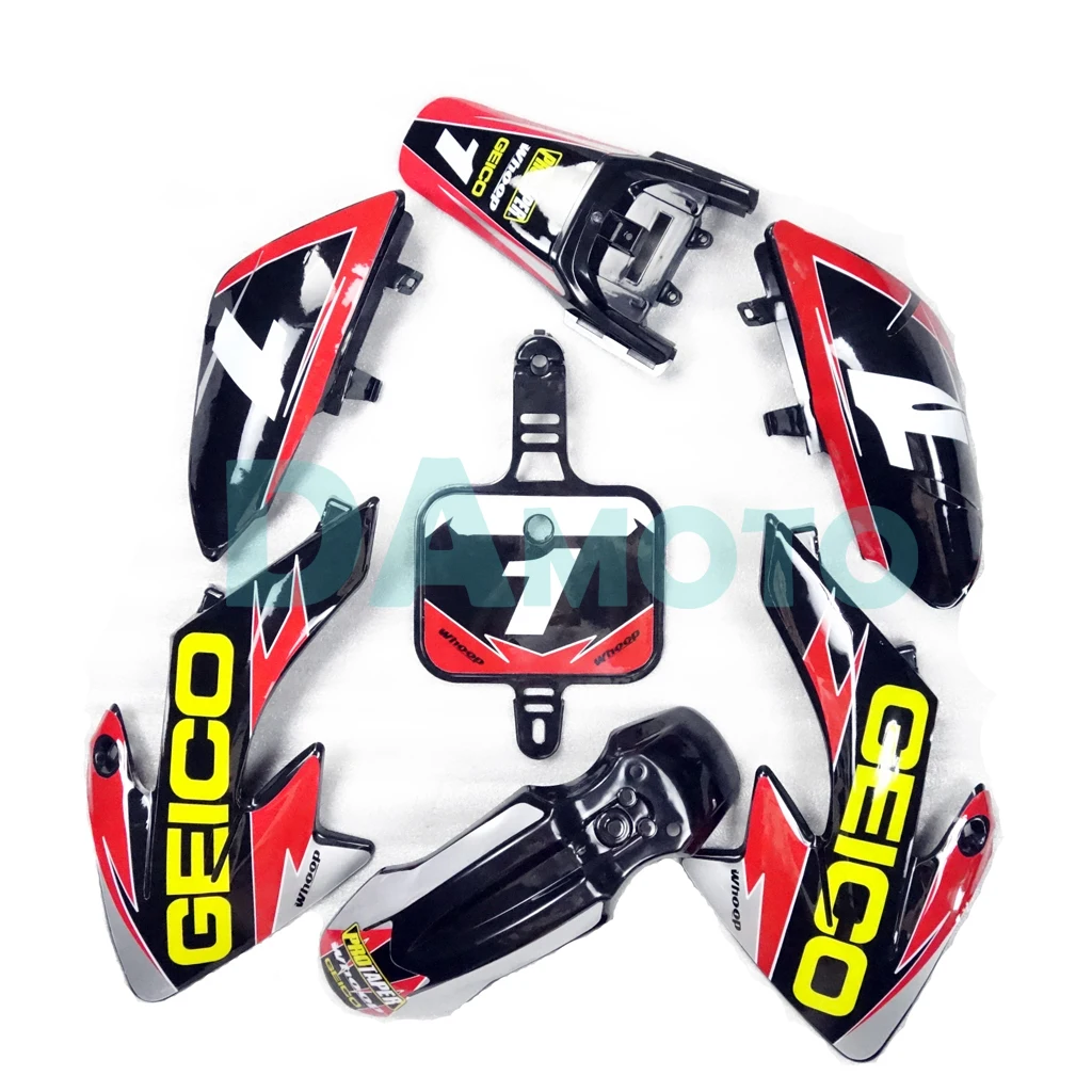 

Motorcycle 3M GRAPHICS DECALS & BLACK PLASTIC BODY KIT FOR HONDA CRF50 SDG