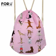 FORUDESIGNS/для занятий спортом, йогой, женская сумка на шнурке для Фитнес в виде симпатичных собак принтами для девочек Школьный рюкзак женский маленький тюльпан рюкзак Stoage сумки Сумка