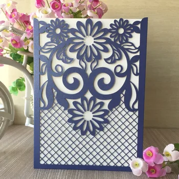 

12 Laser-cut wedding decoration Hollow Wedding Party Supplies Wedding Invitation Card Flower Embossed love heart with low price