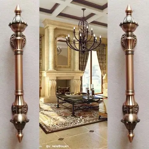 Europeu Retro Push Door Handles, antigo punho