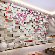 Пользовательские Любой Размер 3D стереоскопический Геометрическая квадратов цветок дерева Гостиная диван ТВ Задний план Настенная Декор обоев