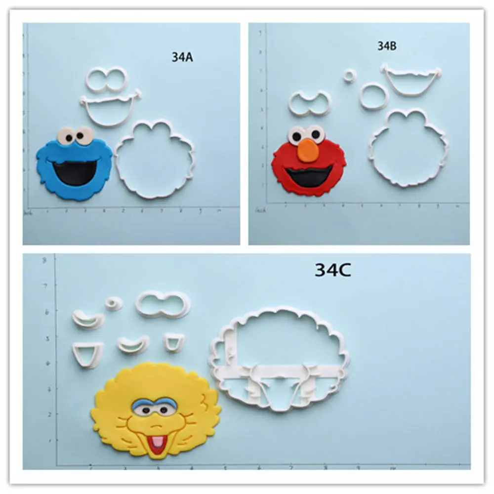 

Sesame Street Fudge Character Cake Cutter Custom Made 3D Printed Cheap Cookie Cutter Set