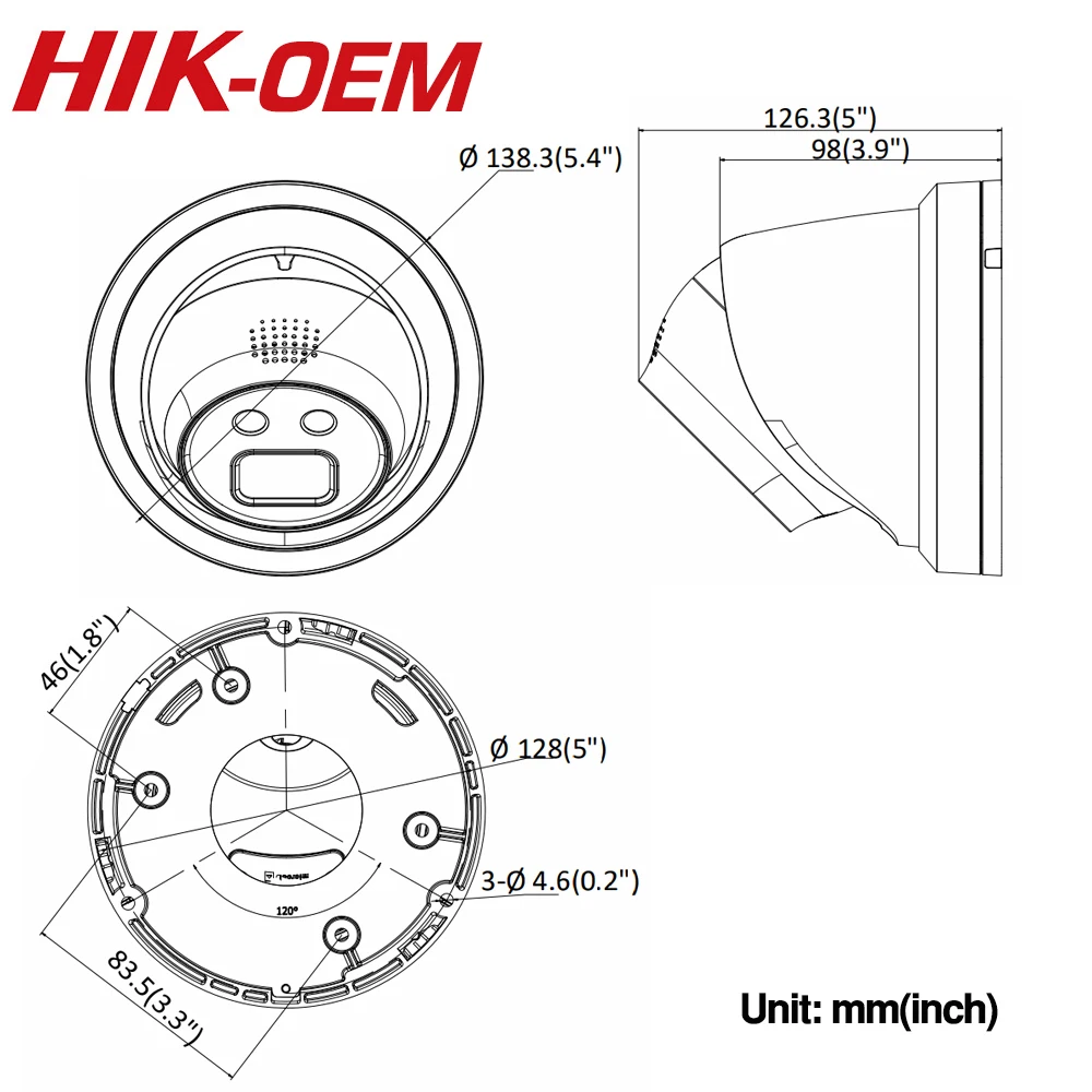 Hikvision ColorVu OEM IP камера DT347G U (OEM DS 2CD2347G1 LU) 4 мегапиксельная сетевая POE H.265 CCTV со слотом