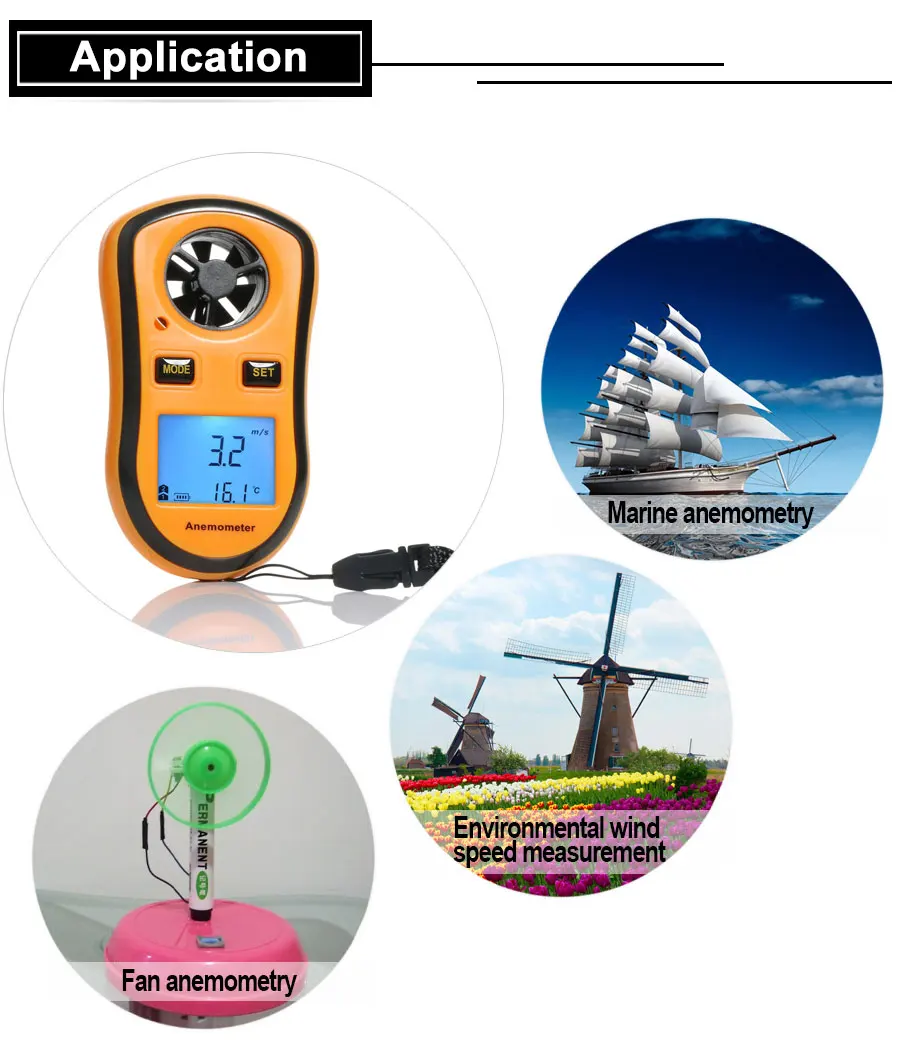 medidor de velocidade do ar, temperatura e velocidade do vento