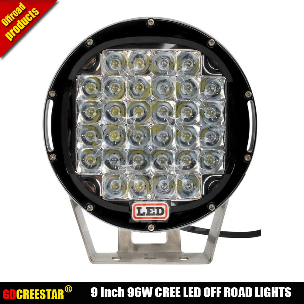 

96w Black Round 9 Inch led Work Light 12v 24v led 4x4 light for Truck Car 4WD SUV ATV Off road Boat Car External Lights x1pc