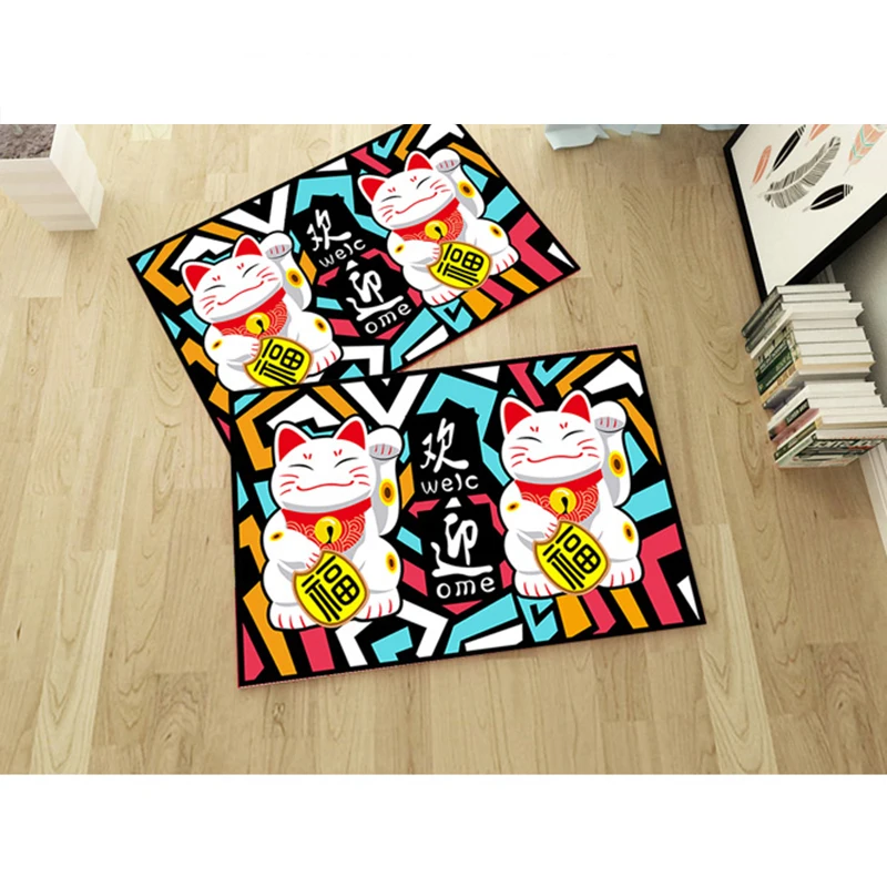 Chinese Style Cartoon Cat Elephant 3D Kids Living Room Carpet Thick Soft Bedroom Non-slip Doormat Kitchen Bathroom Mat Rugs