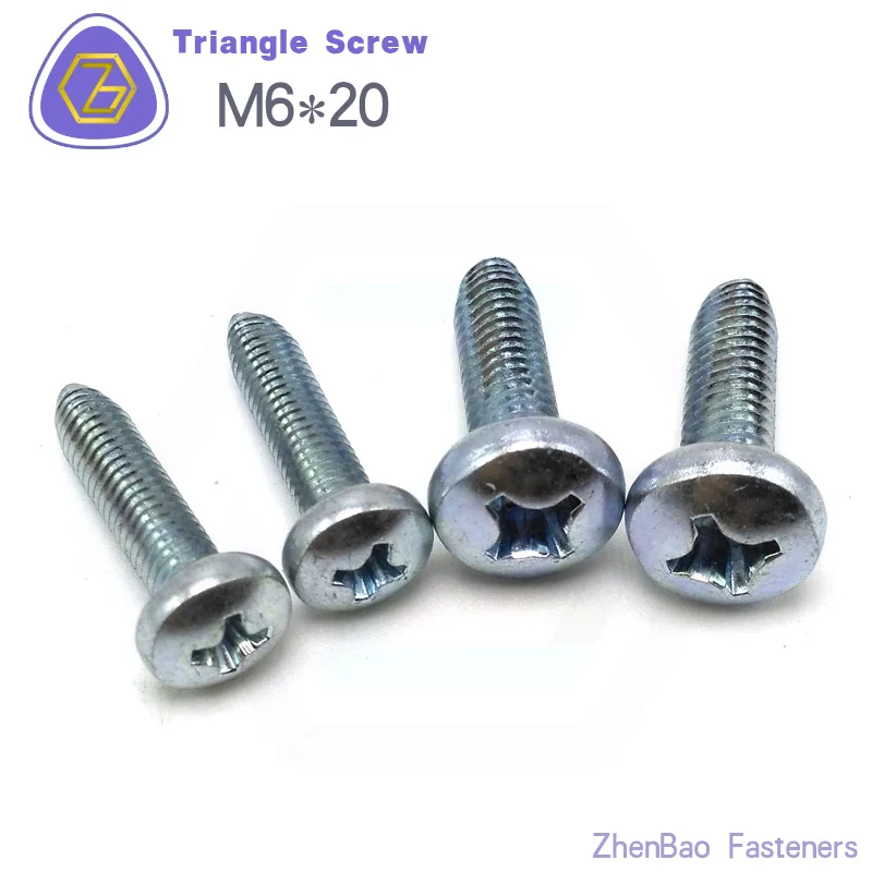 m6*20 , 100pcs , special thread phillips screw , Triangle thread