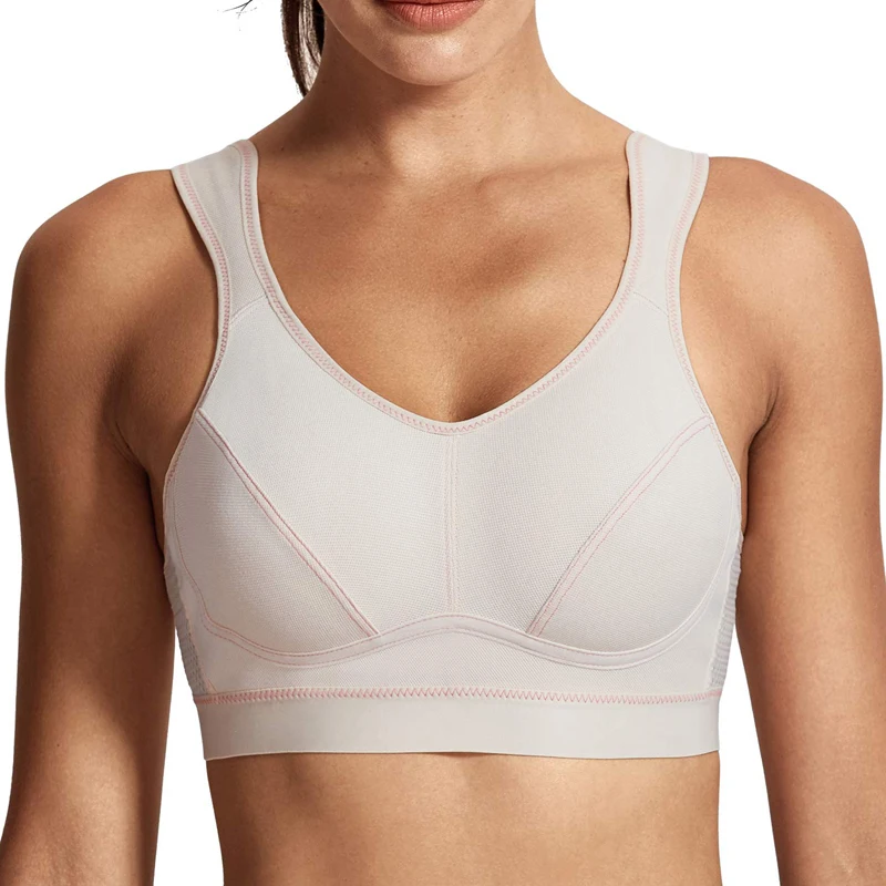 

32-44 B C D DD E F Women Wireless Non Padded Plus Size High Impact Level 4 Maximum Control Wire Free Running Workout Active Bra