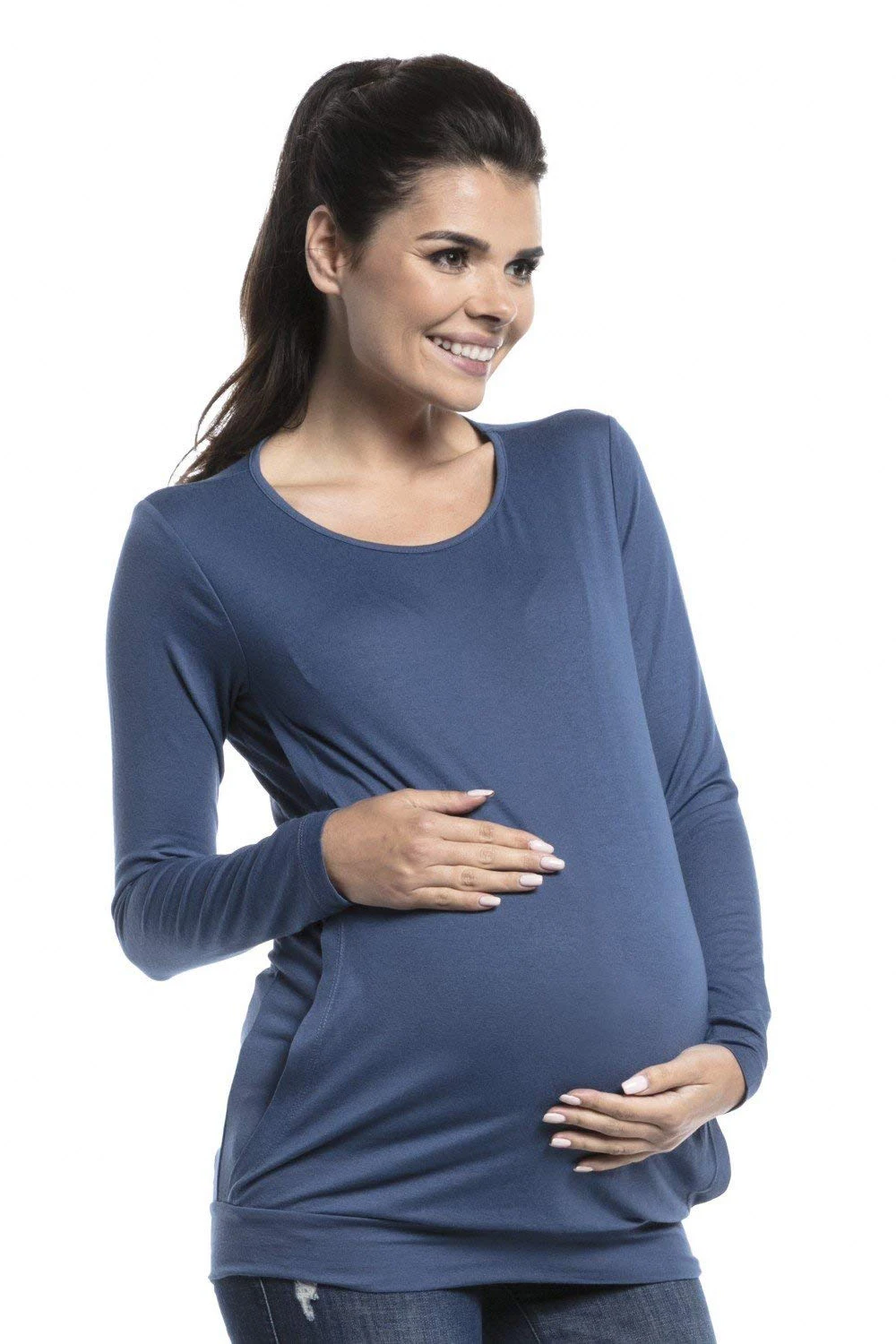 Plus Size Spring Autumn Pregnancy Nursing Long Sleeves Maternity Clothes Breastfeeding Tops Solid T-shirt for Pregnant Women