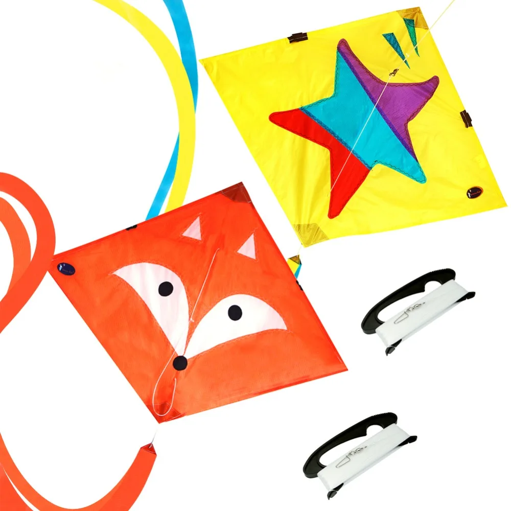 Fox Kite Diamond Kite Toys for Children Kids Gift Outdoor Camping Beach