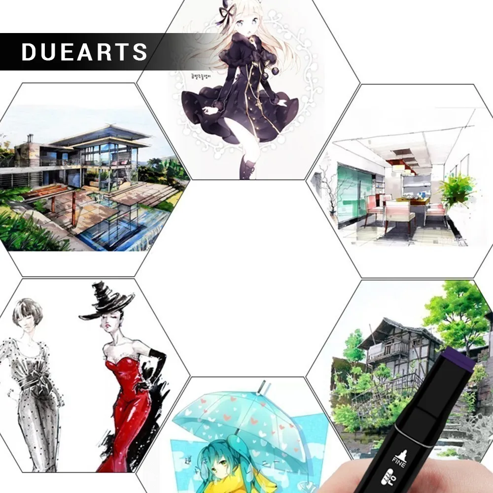 

GOOD Durable Three generations of double-headed alcohol oily set 30 and 40 color marker HOT Time limited
