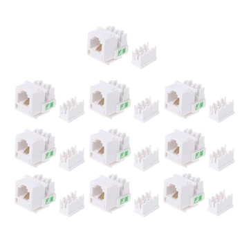 

10Pcs Tool-free Telephone Module RJ11 CAT3 Voice Module Gold-plated Adapter