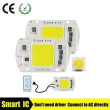 [YOYOLUO] LED COB Chip Lampada 5 W 20 W 30 W 50 W 220 V Ingresso Intelligente IC Driver Fit For DIY HA CONDOTTO Il Proiettore del Riflettore Freddo Bianco Caldo bianco(China)