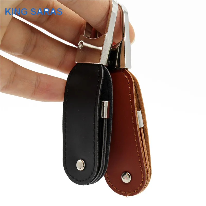 

KING SARAS 100% real capacity brown black Key chaleather model model usb flash drive usb 2.0 4GB 8GB 16GB 32GB pendrive 64GB