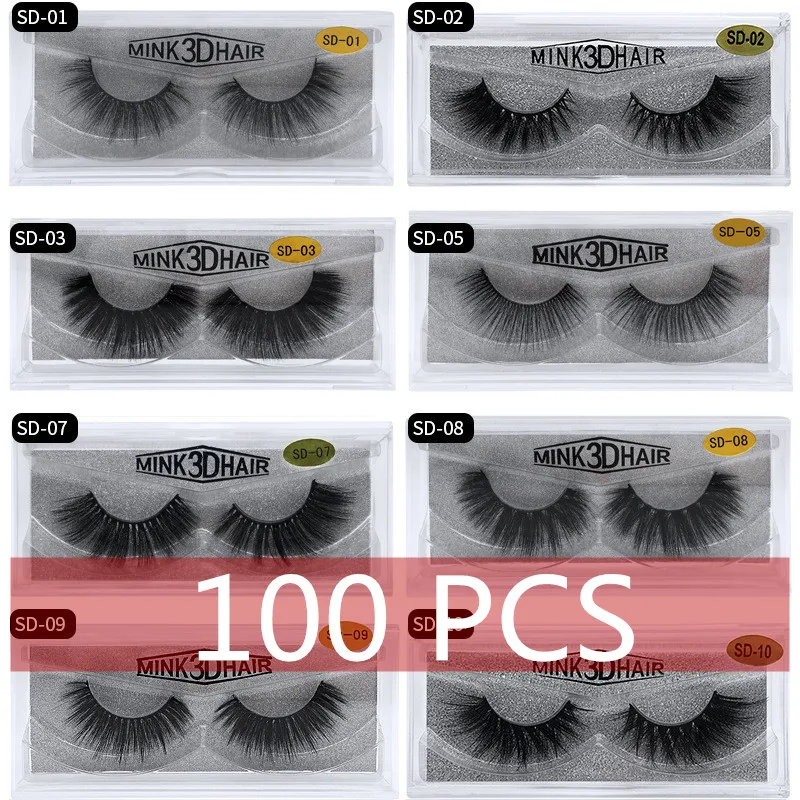 

Wholesale 100 Pair 3d Mink lashes SD series lashes false eyelashes from Mangodot