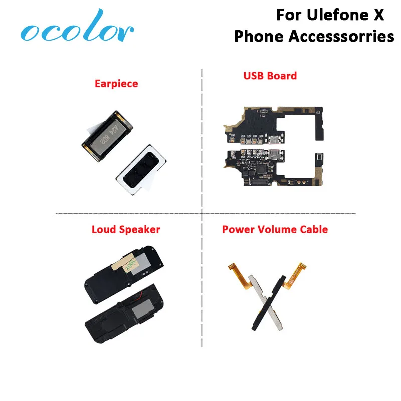 Ocolor для Ulefone X USB плата наушник Кнопка питания громкости кабель запасные части
