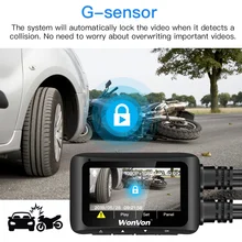 WonVon MT1 WiFi Motorcycle GPS Dash Cam Sport Camera Dual Lens Full HD Motorbike DVR 2.7” LCD Front &Rear 1080P Cam Waterproof
